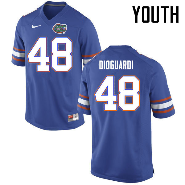Youth Florida Gators #48 Brett DioGuardi College Football Jerseys Sale-Blue